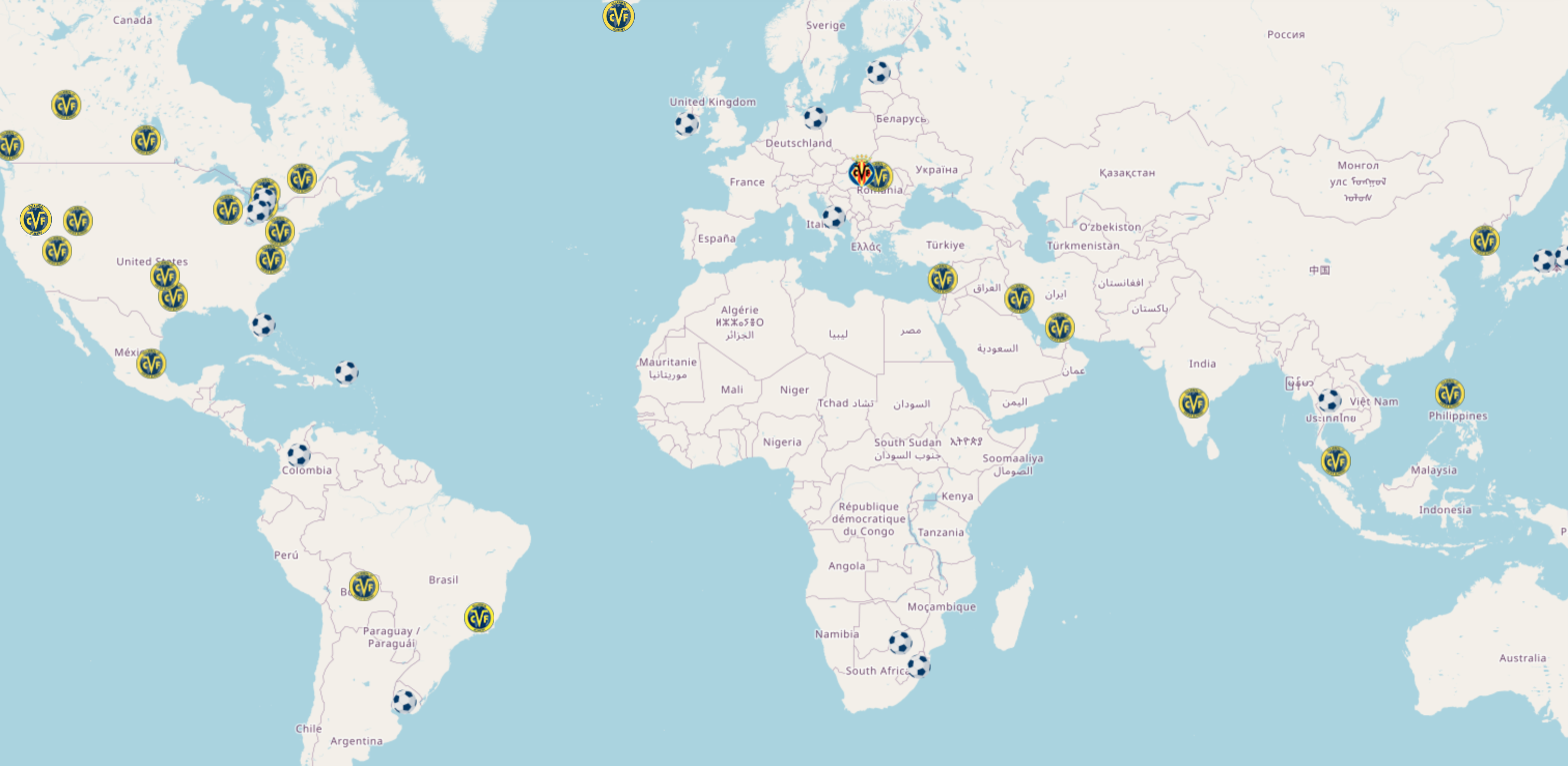 Villarreal CF International Academies World Map