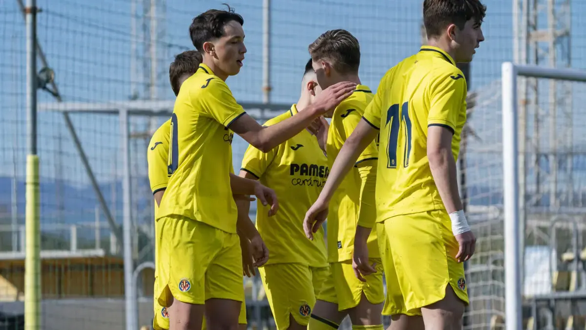 Villarreal CF academy players celebrating
